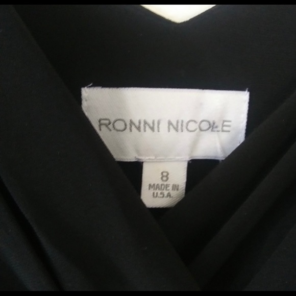 RONNI NICOLE gold chain detail sleeveless black dress women Size 8 - Picture 5 of 10